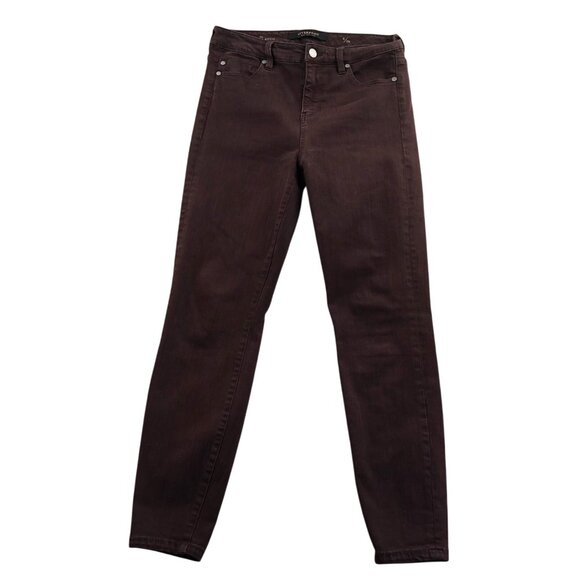 Liverpool Women Jeans Size 6/28 Slim Fit High Rise Ankle Skinny Leg Brown Casual - Picture 1 of 16